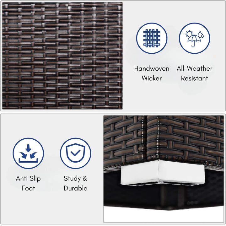 Ama 2-Piece Outdoor Wicker Armless Sofa