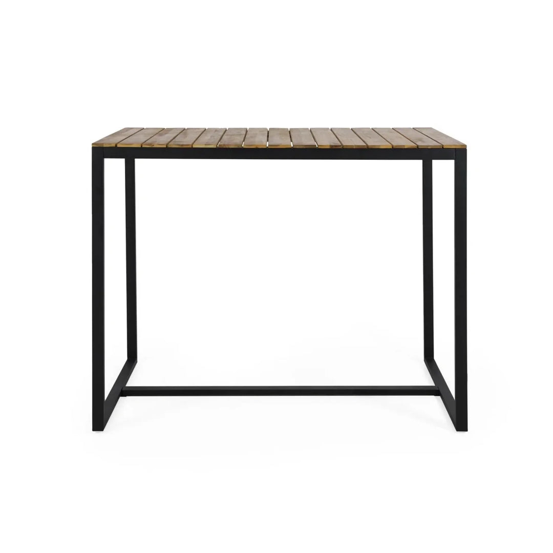 Lubna Outdoor Bar Table With Wooden Top