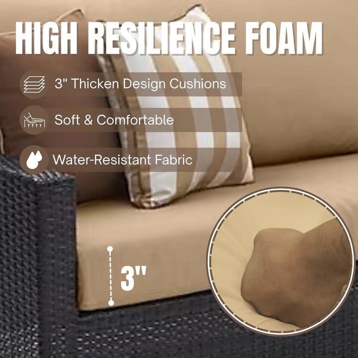 Hiya Outdoor All-Weather Rattan Wicker Three Seater Sofa