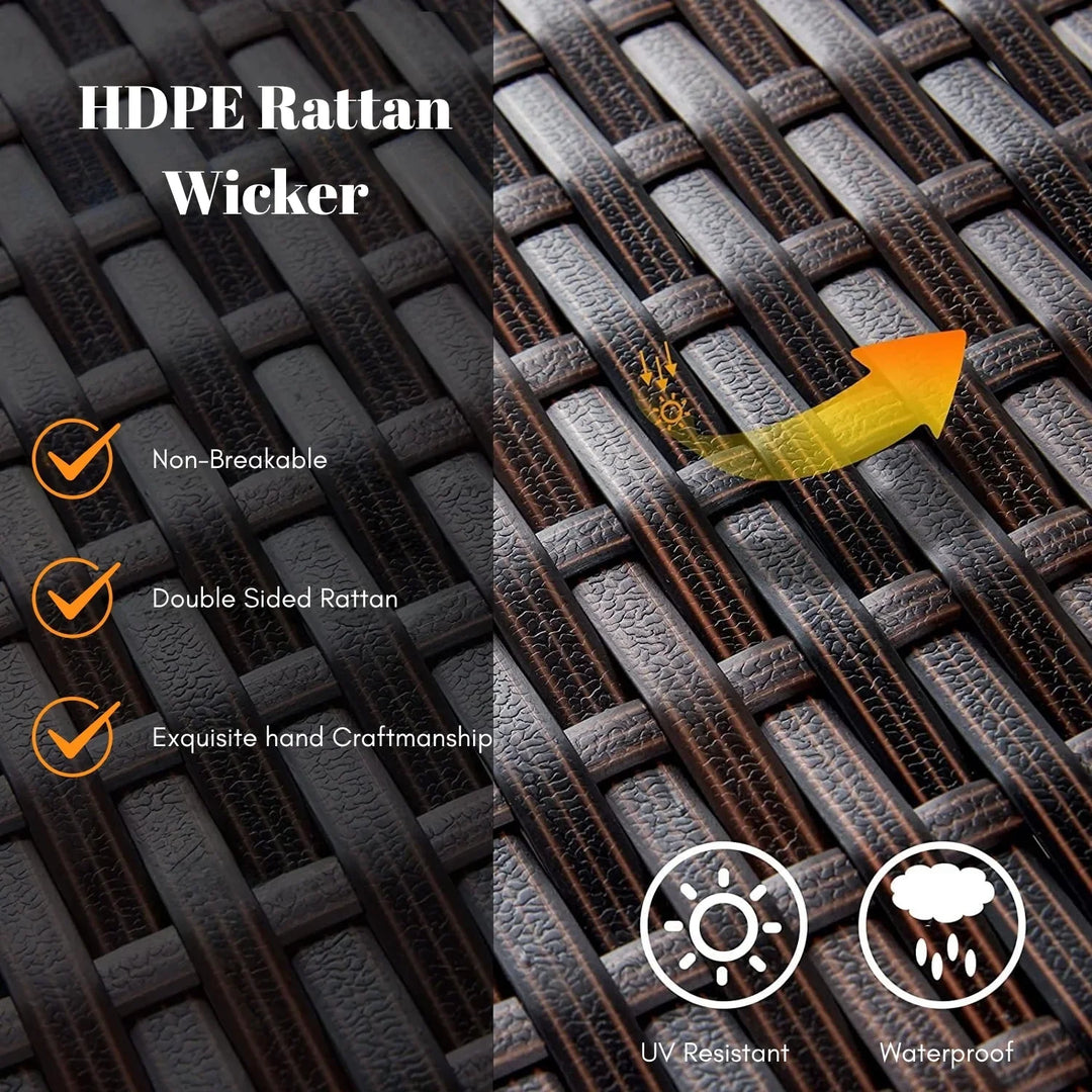 Palesa 7-Piece Outdoor Rattan Wicker Dining Table Set