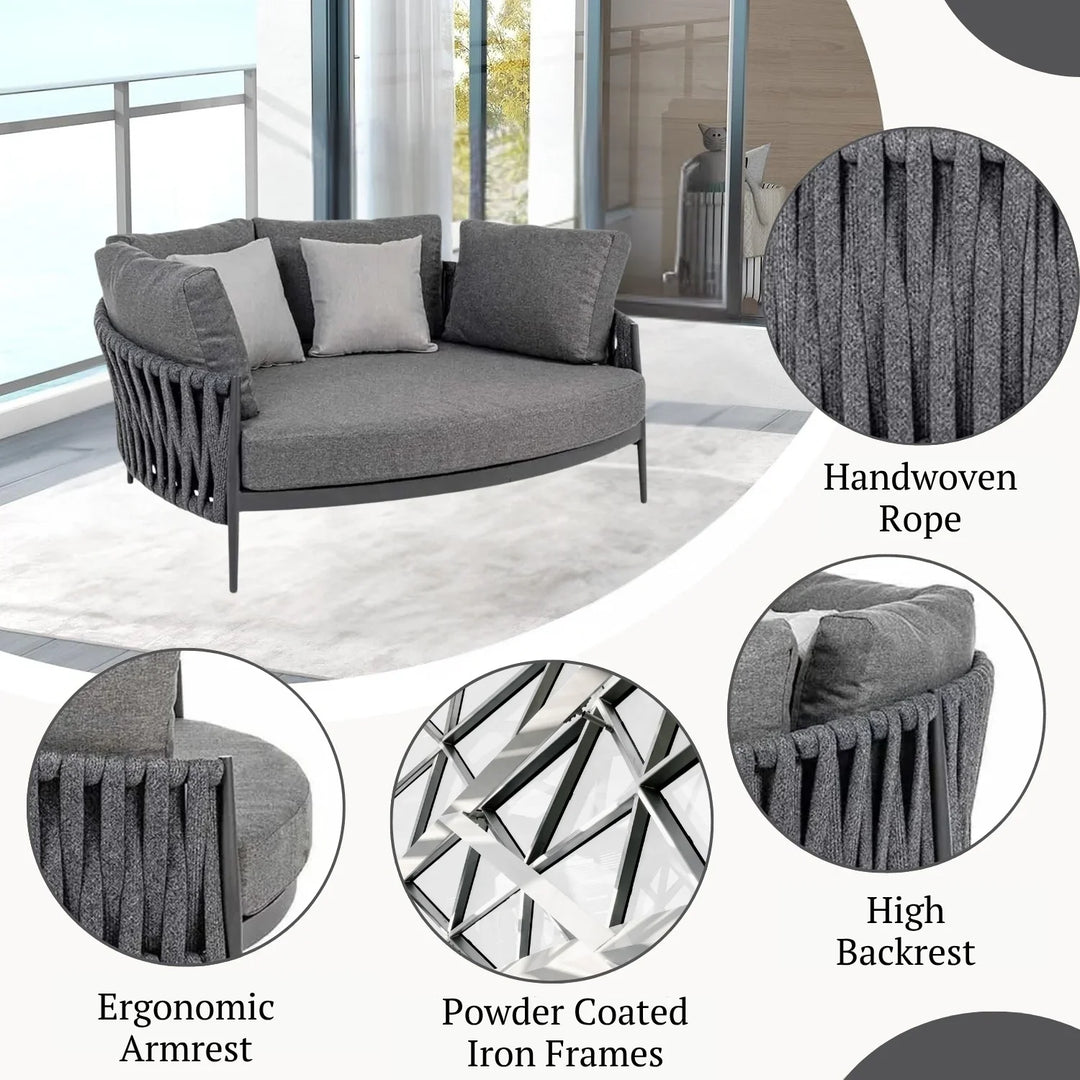 Ophelie Outdoor Patio Rope Daybed for Garden