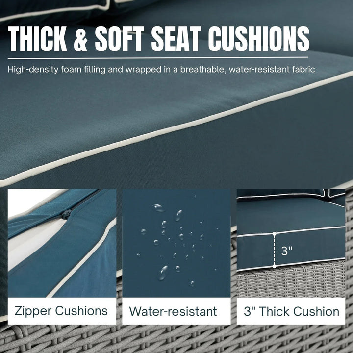 Everly L-Shape Outdoor Wicker Sofa Set