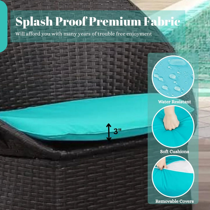 Shahira 3-Piece Outdoor Rattan Wicker Patio Set