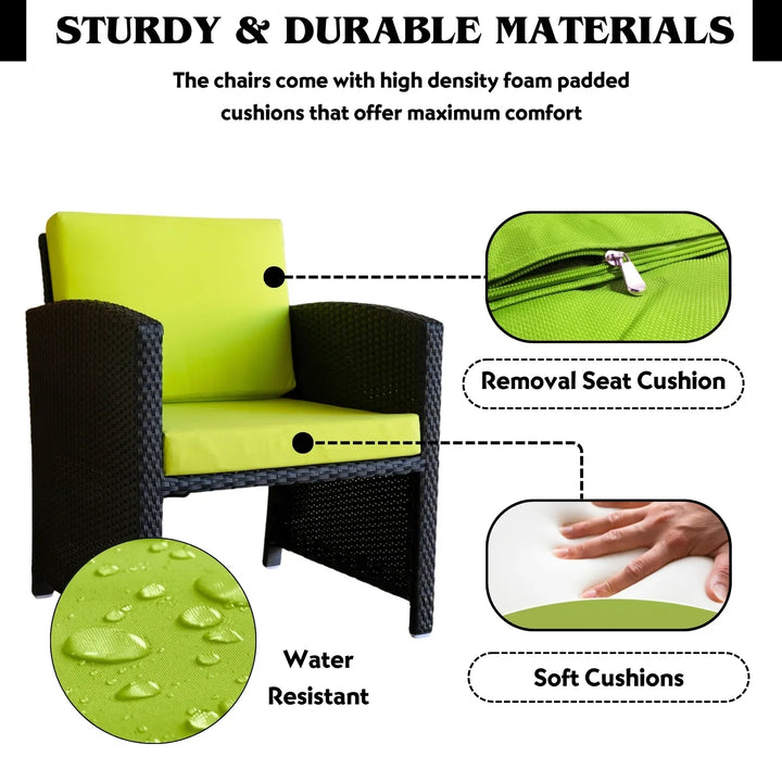 Chandni Outdoor 5 Piece Patio Wicker All Weather Sectional Furniture Set