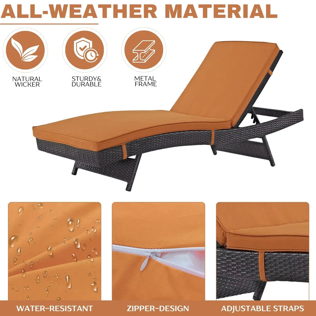 Bettina Outdoor Rattan Wicker Chaise Lounger For Poolside