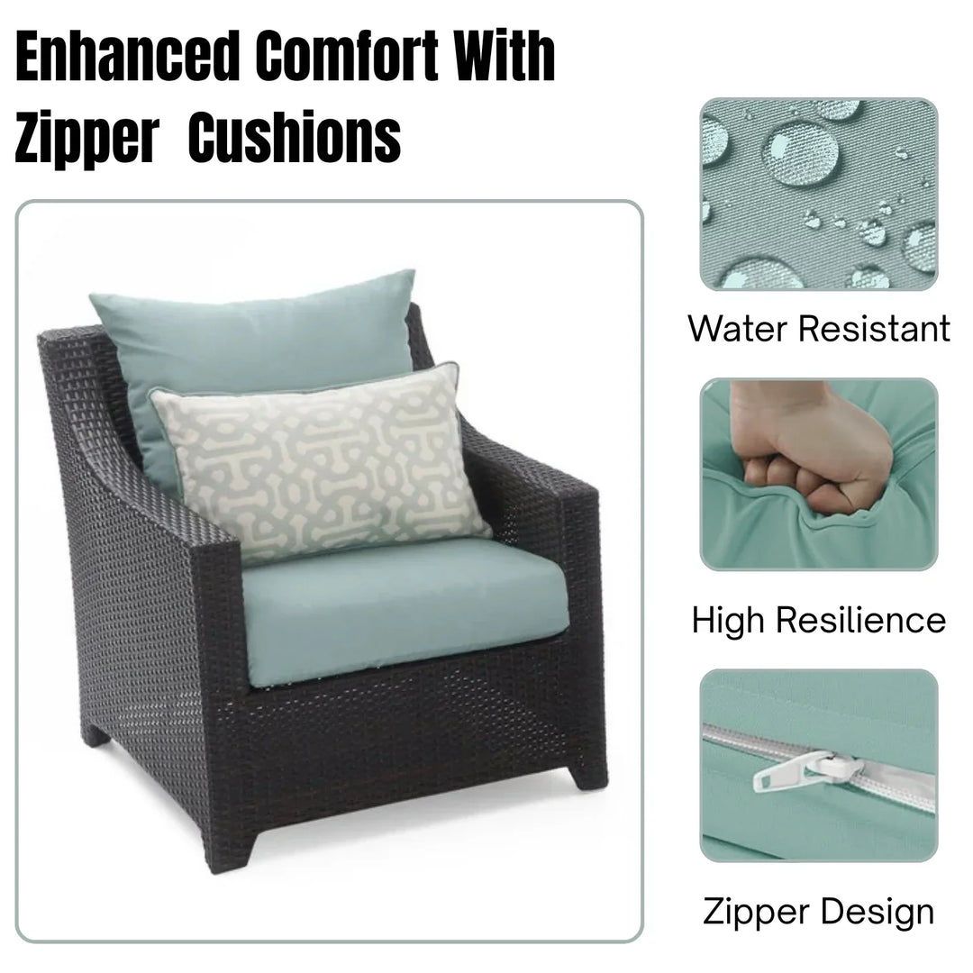 Araceli All Weather Outdoor Wicker Garden L-Shape Sectional Conversation Set