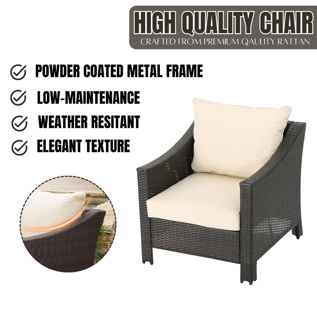 Ai Diya 1-Piece Outdoor Wicker Single Seater Sofa