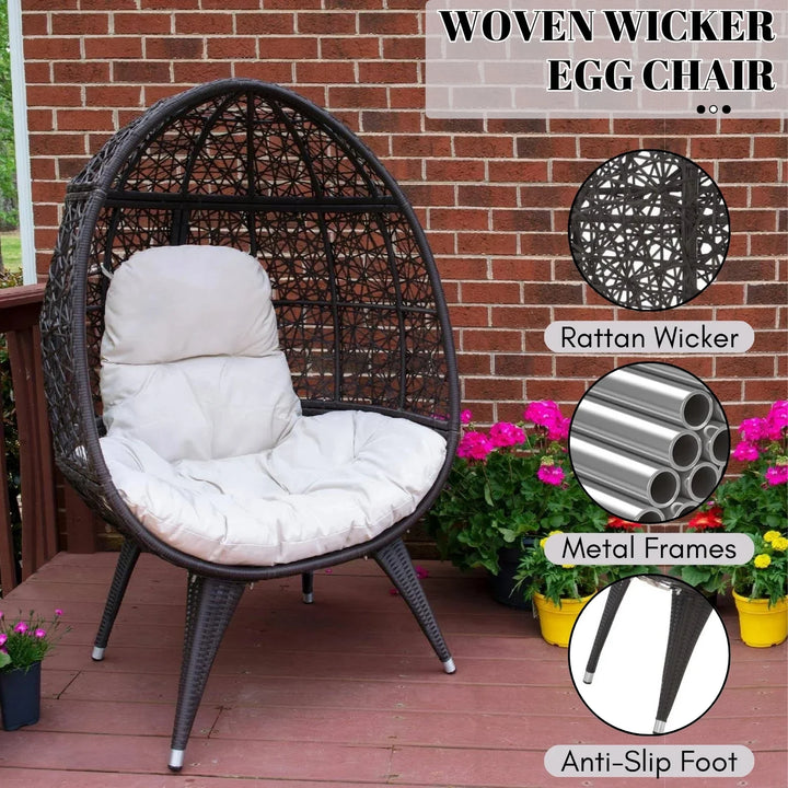 Yasira Outdoor All-Weather Wicker Egg Chair