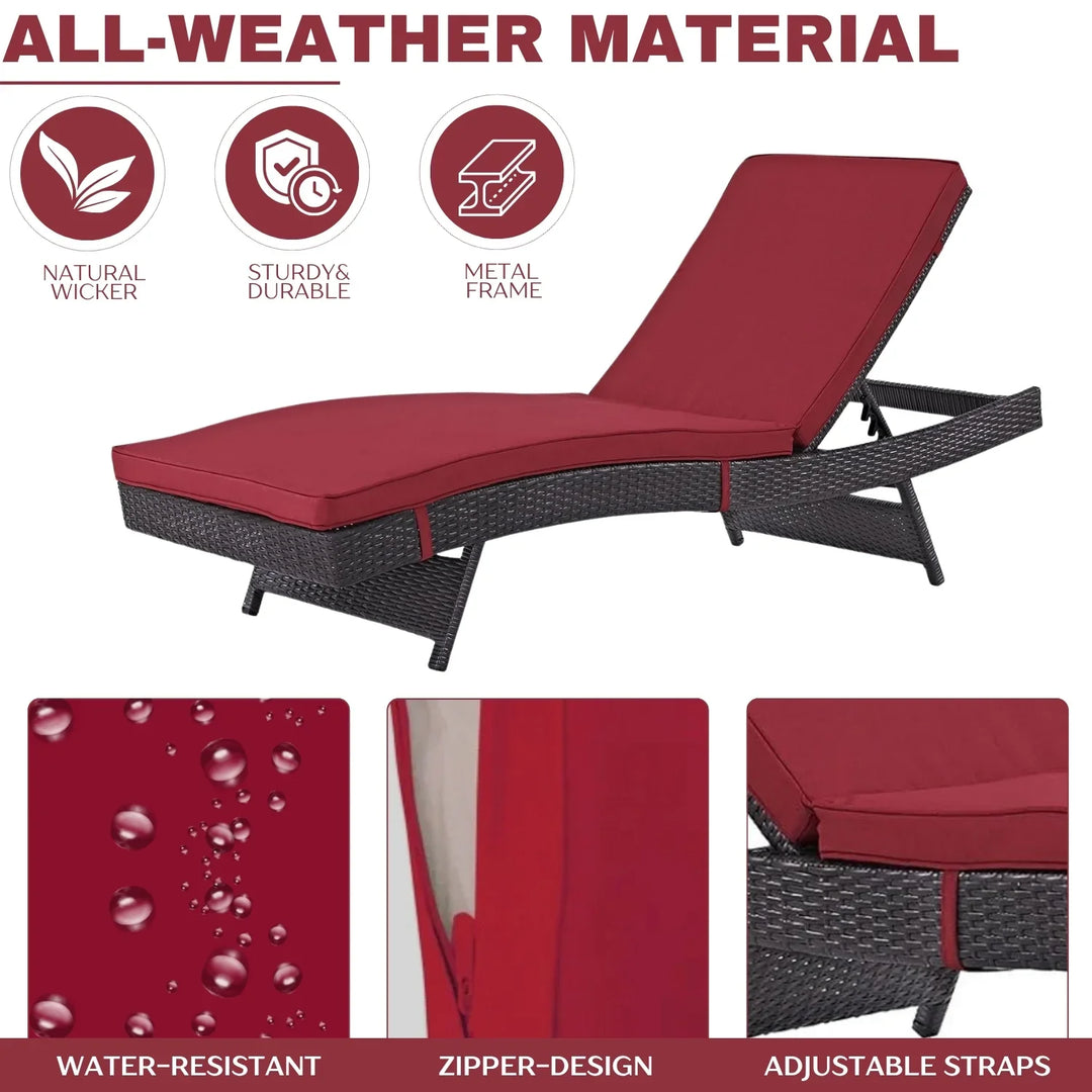 Trinidad Outdoor Rattan Wicker Chaise Lounger For Poolside