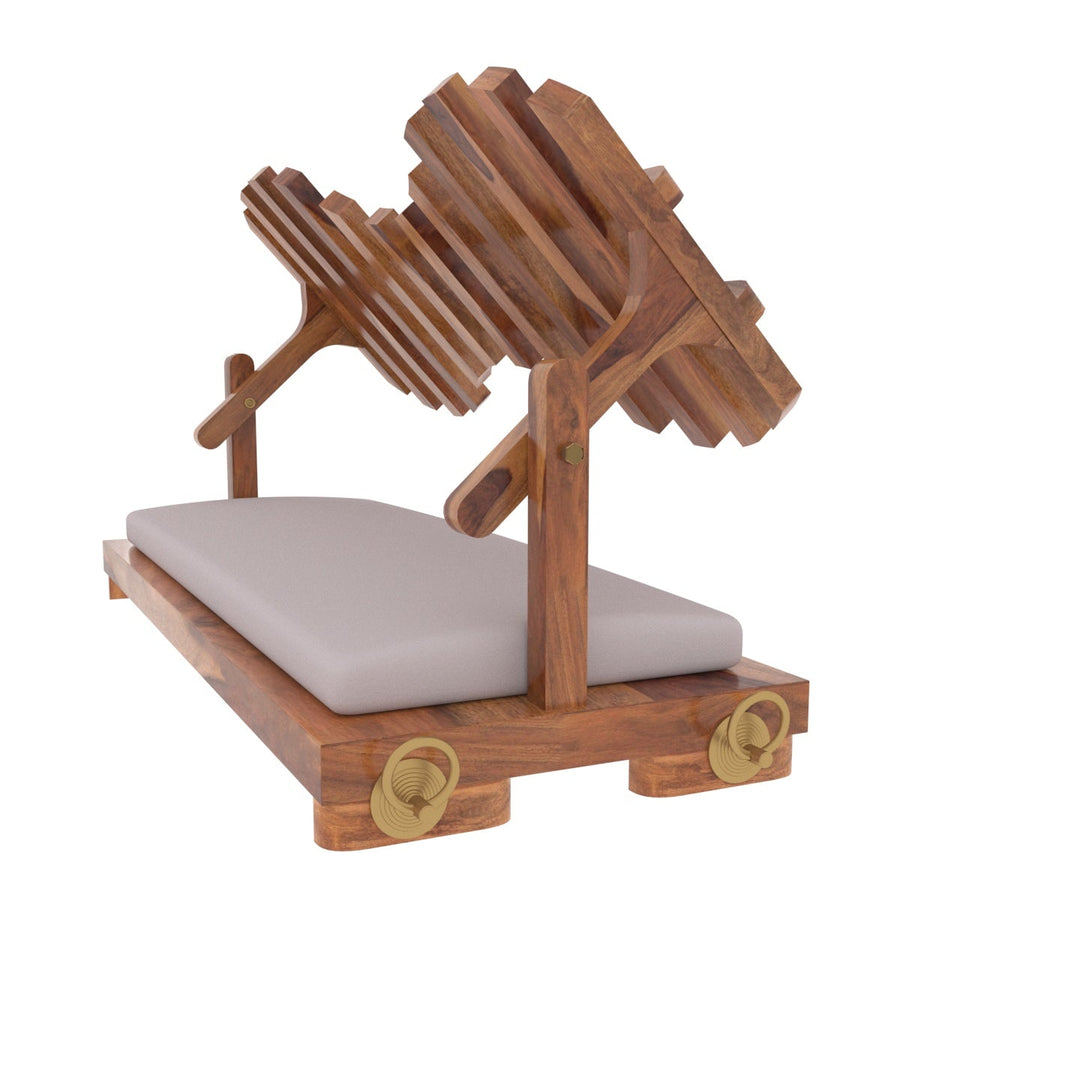 Anvika Classic New Cross Square Back Wooden Adorable Handmade Wooden Swing for Home