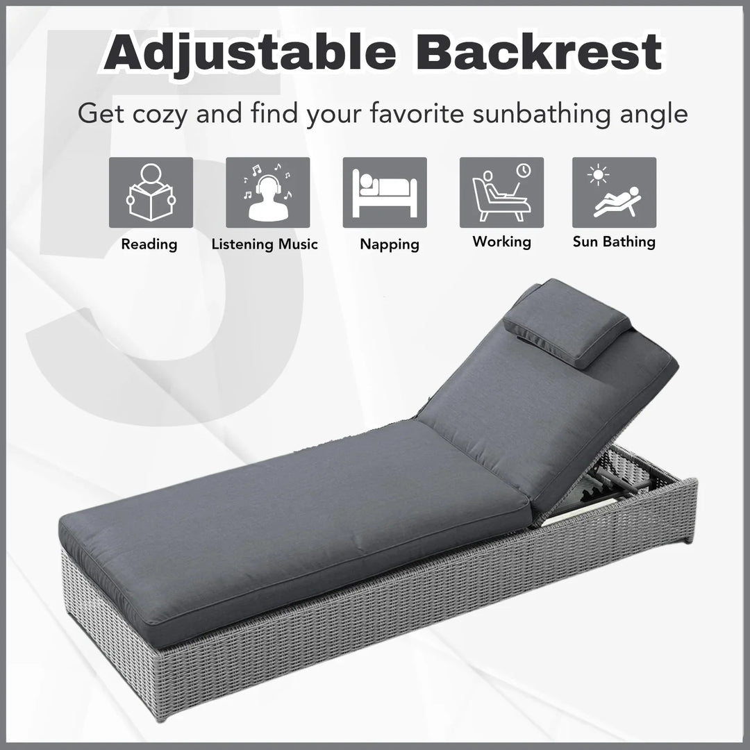 Xavia Outdoor Wicker Lounge Chairs Set of 2 With Side Table