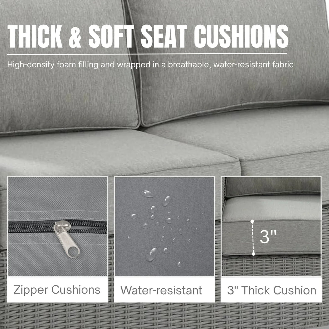 Londyn L-Shape Outdoor Wicker Sofa Set