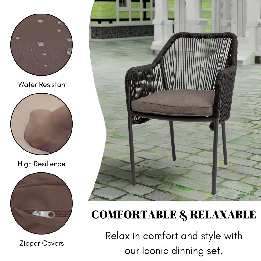 Magnolia 2-Piece Outdoor Rope Patio Dining Chairs