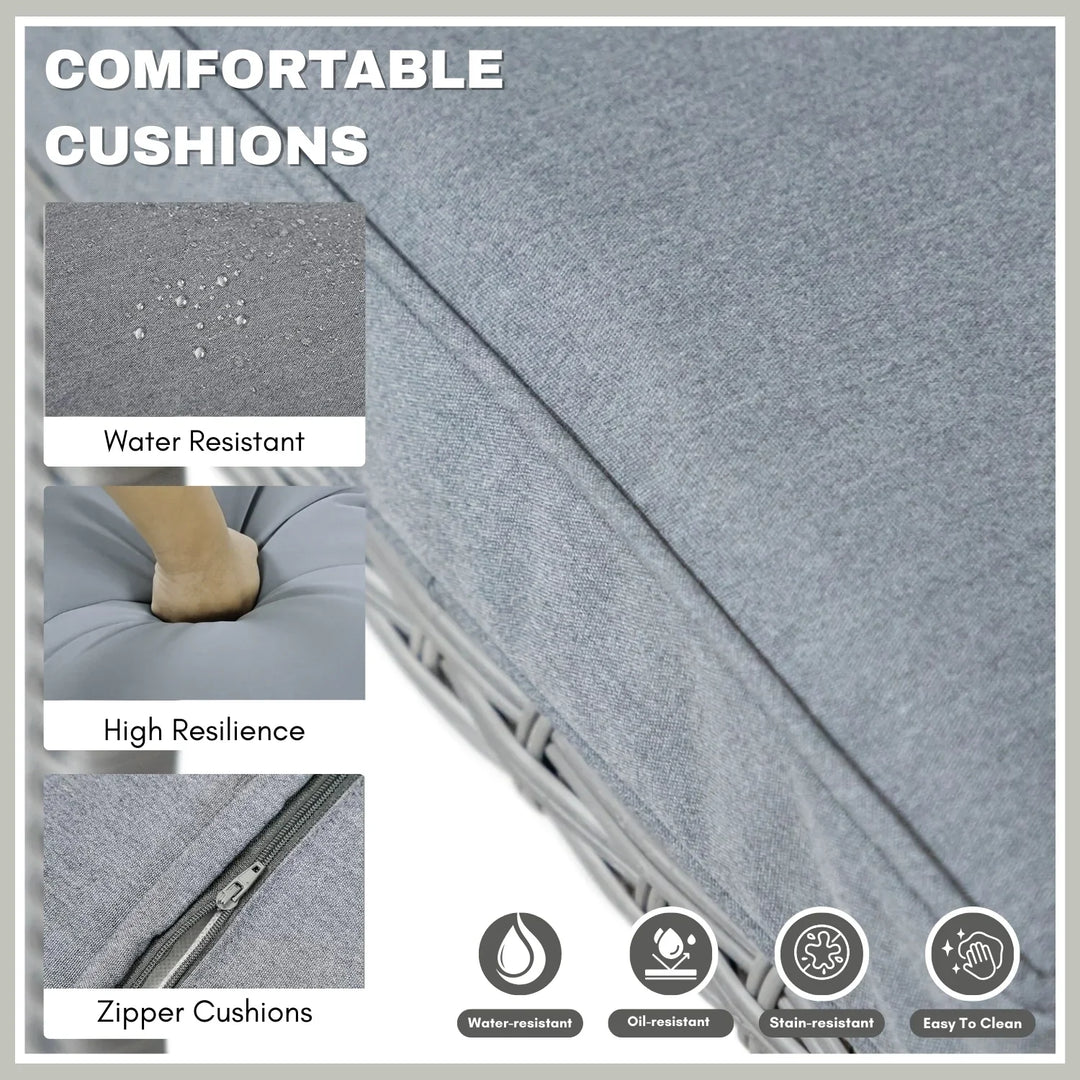 Thandi 7-Piece Outdoor Rattan Wicker Bar Set with Round Glass Top Table