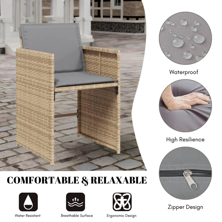 Elowen 11-Piece Outdoor Rattan Wicker Dinning Set