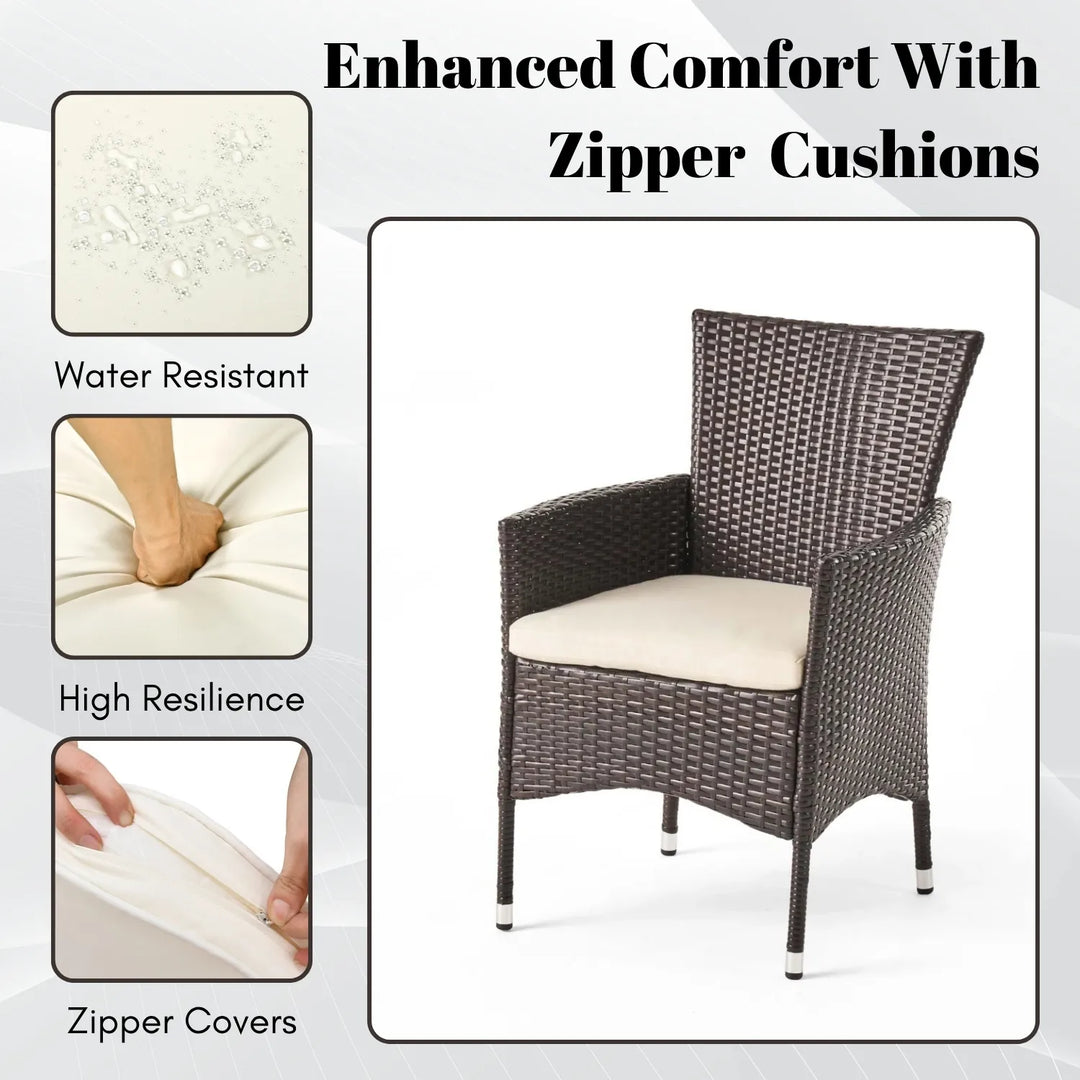 Hailey 2-Piece Outdoor Rattan Wicker Patio Dining Chairs