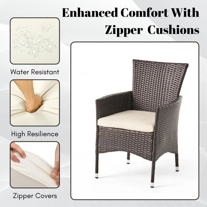 Hailey 2-Piece Outdoor Rattan Wicker Patio Dining Chairs