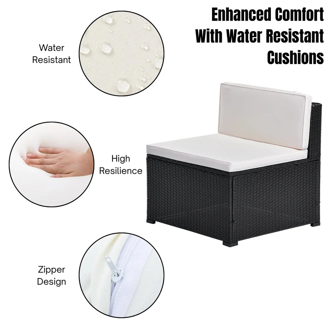 Silvia 8 Pieces Sectional Wicker Furniture Set