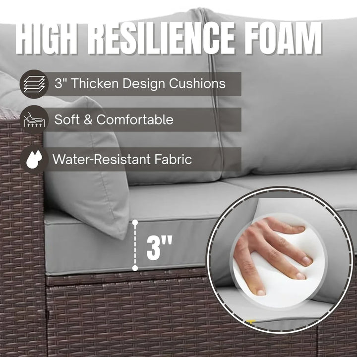 Raquel 3-Seater Outdoor Rattan Wicker Patio Sofa