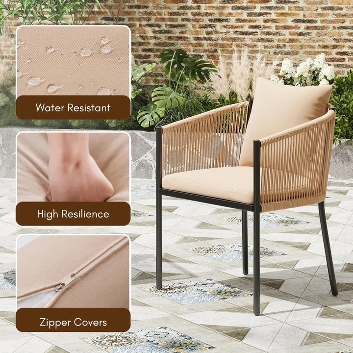 Lian 2-Piece Outdoor Rope Patio Dining Chairs