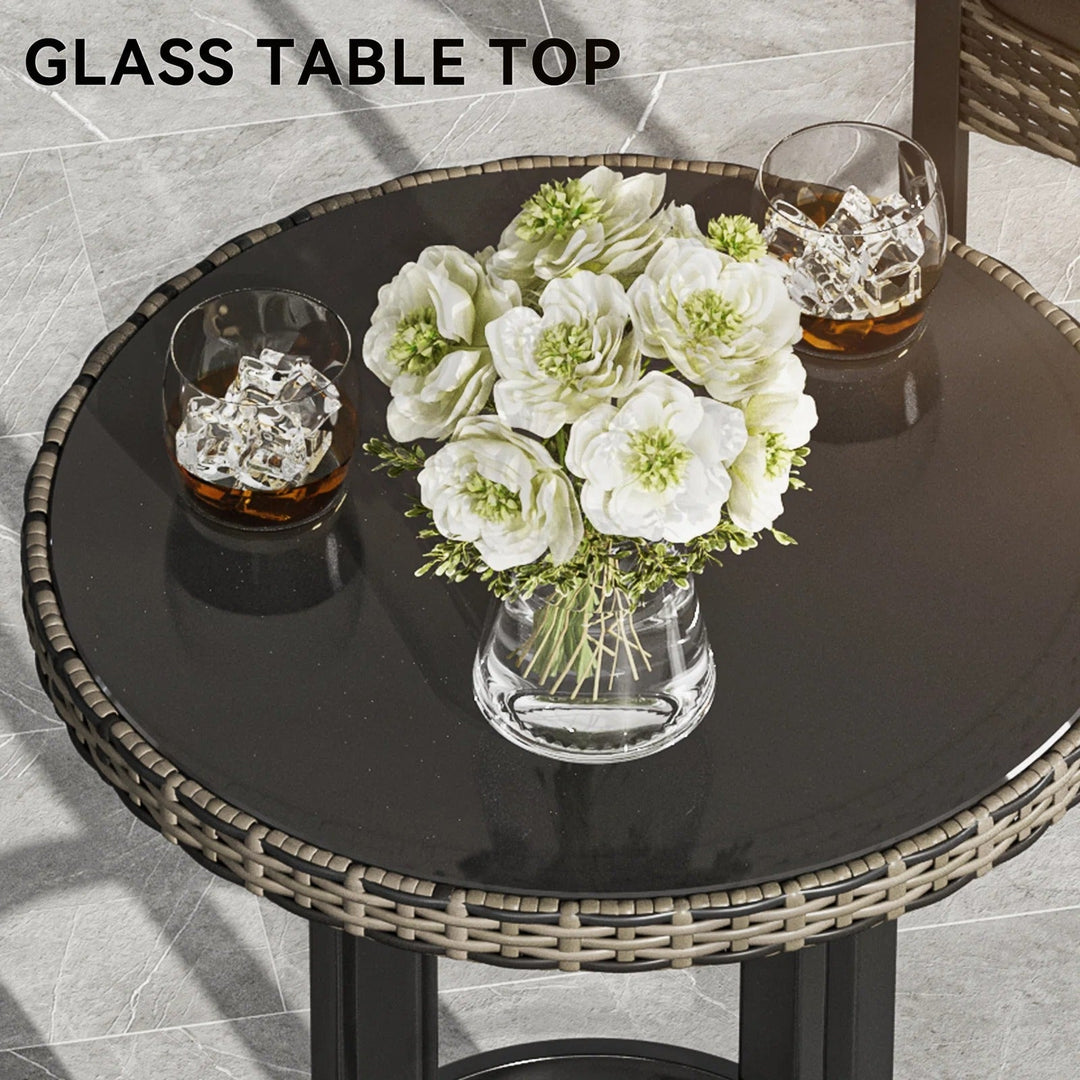 Chairio Outdoor Bar Sets 2 Chairs and 1 Table Patio Bar Set