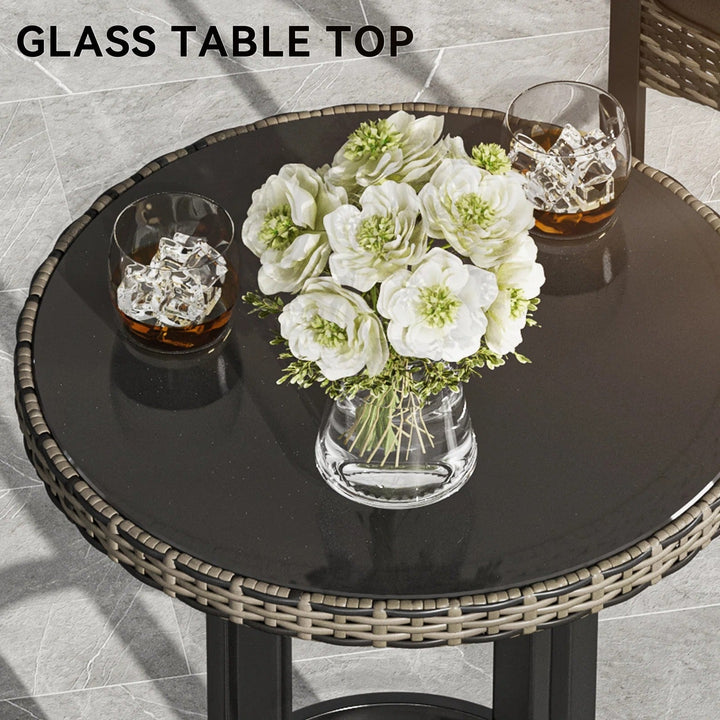 Chairio Outdoor Bar Sets 2 Chairs and 1 Table Patio Bar Set