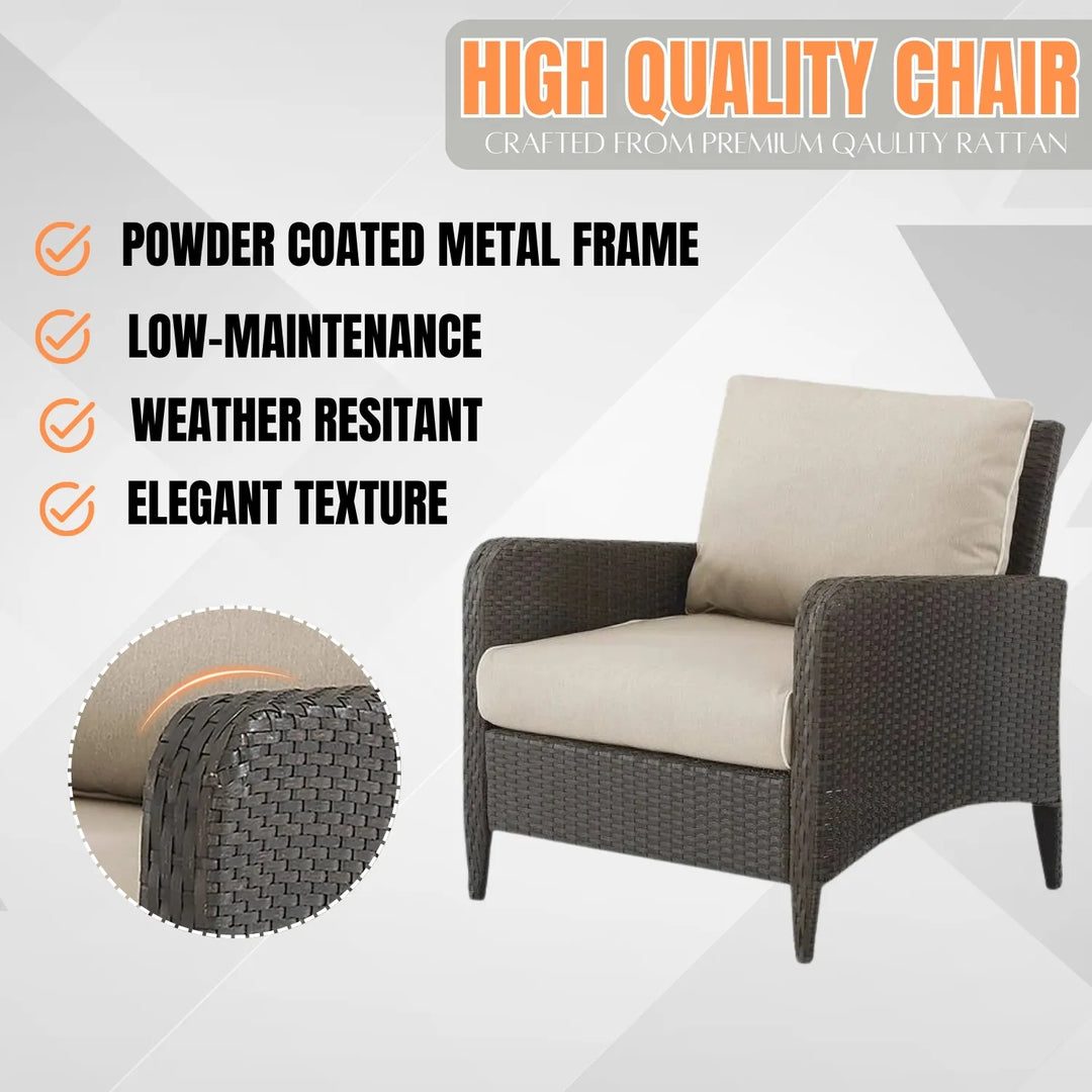 Hemangini Outdoor 4 Piece Patio Wicker Furniture Set