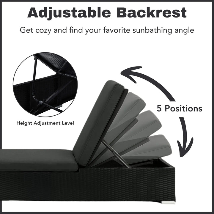 Outdoor Wicker Lounge Chairs Set of 2