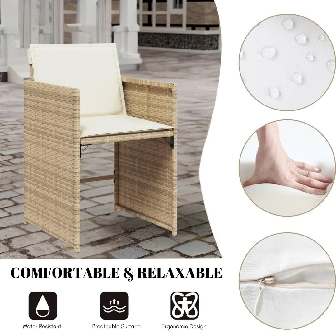 Sigrid Outdoor Rattan Wicker Dinning Set 9-Piece