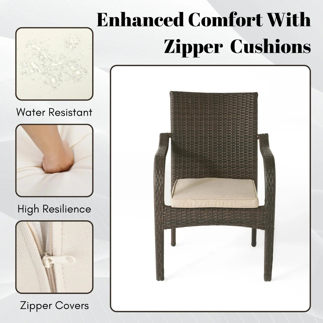 Indigo 4-Piece Outdoor Rattan Wicker Patio Dining Chairs