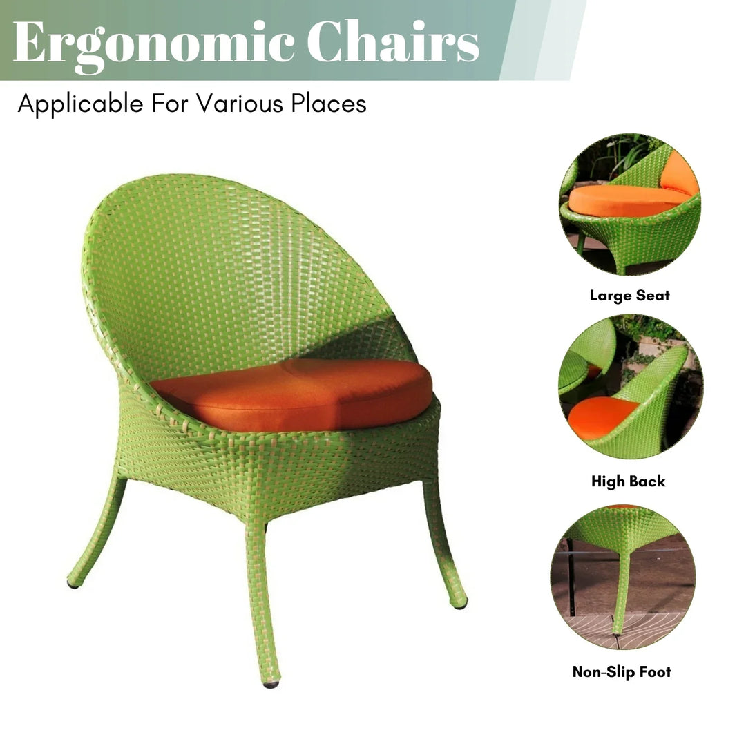 Kiranmayi Outdoor All-Weather Resistant Rattan Wicker 5-Piece Dining Set