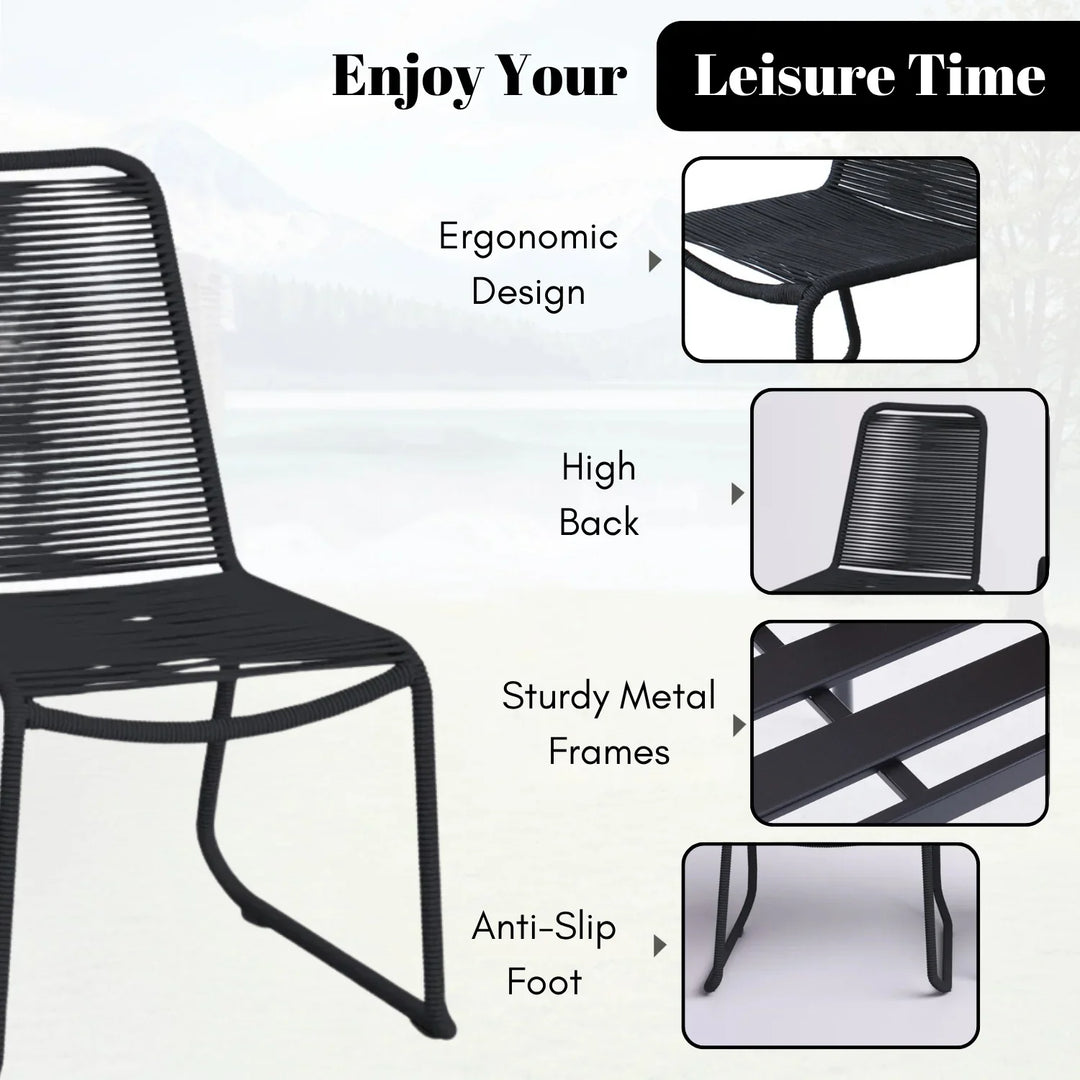 Amirah 2-Piece Outdoor Rope Patio Dining Chairs