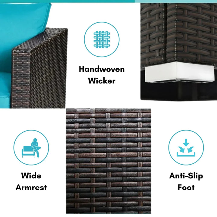 Brinda Outdoor All-Weather Rattan Wicker Double Seater Sofa