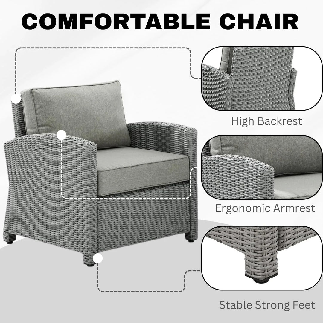 Abeni 7 Piece Outdoor Wicker Conversation Furniture Set