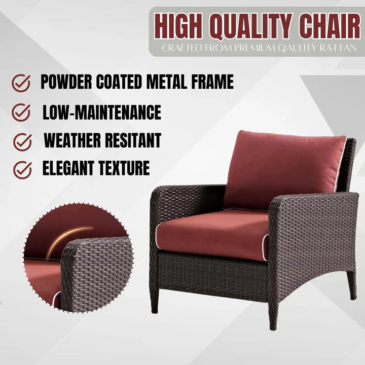 Gitali Outdoor 4 Piece Patio Wicker Furniture Set