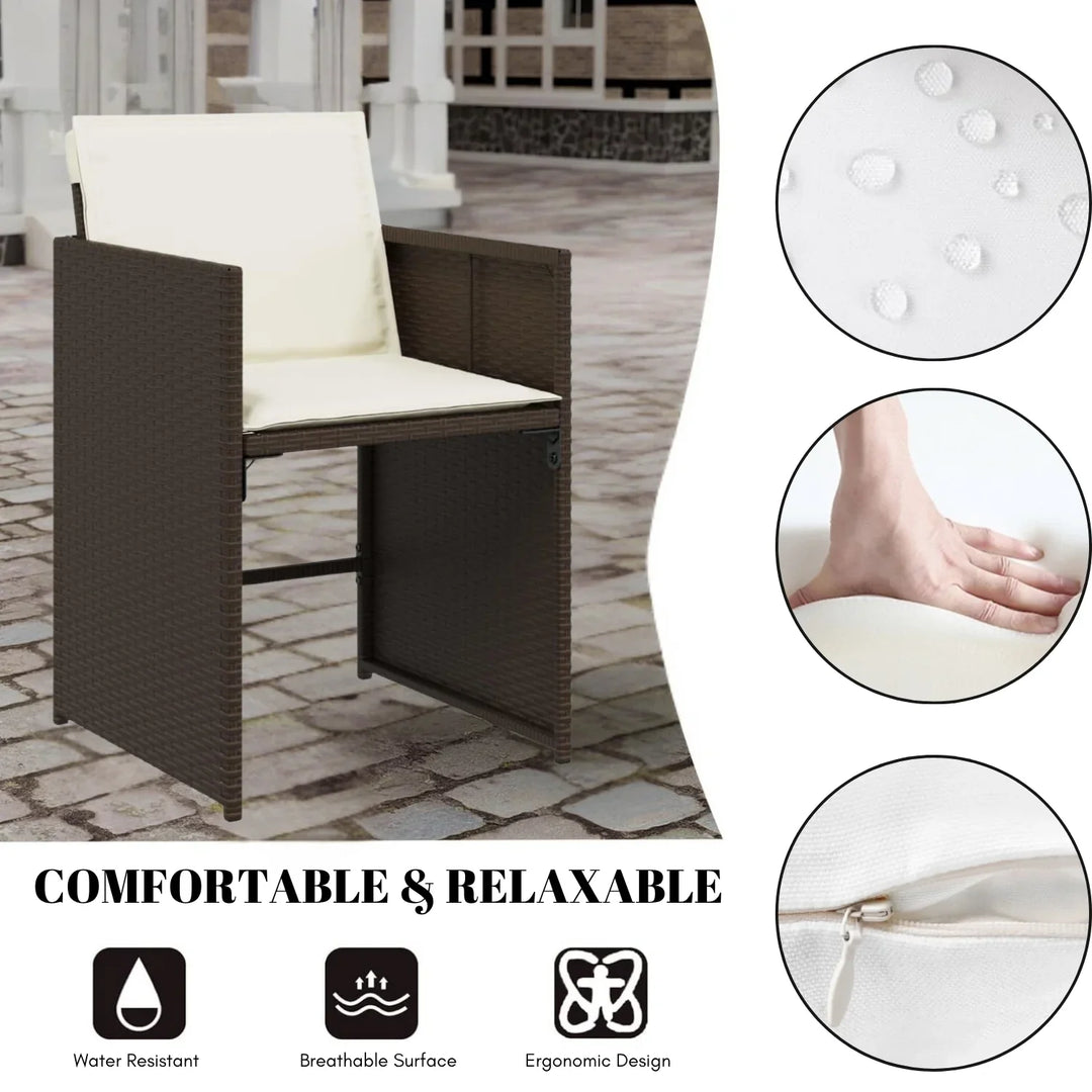 Marit Outdoor Rattan Wicker Dinning Set 9-Piece