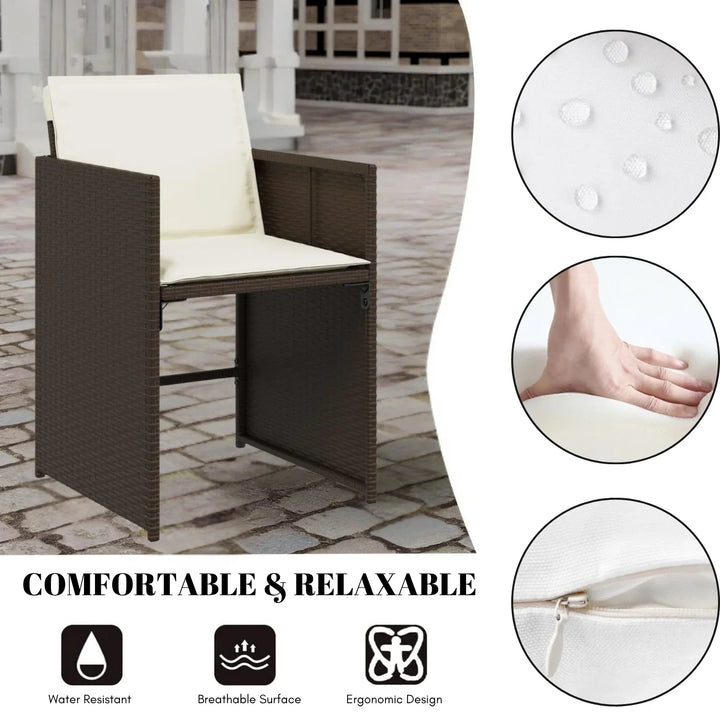 Marit Outdoor Rattan Wicker Dinning Set 9-Piece