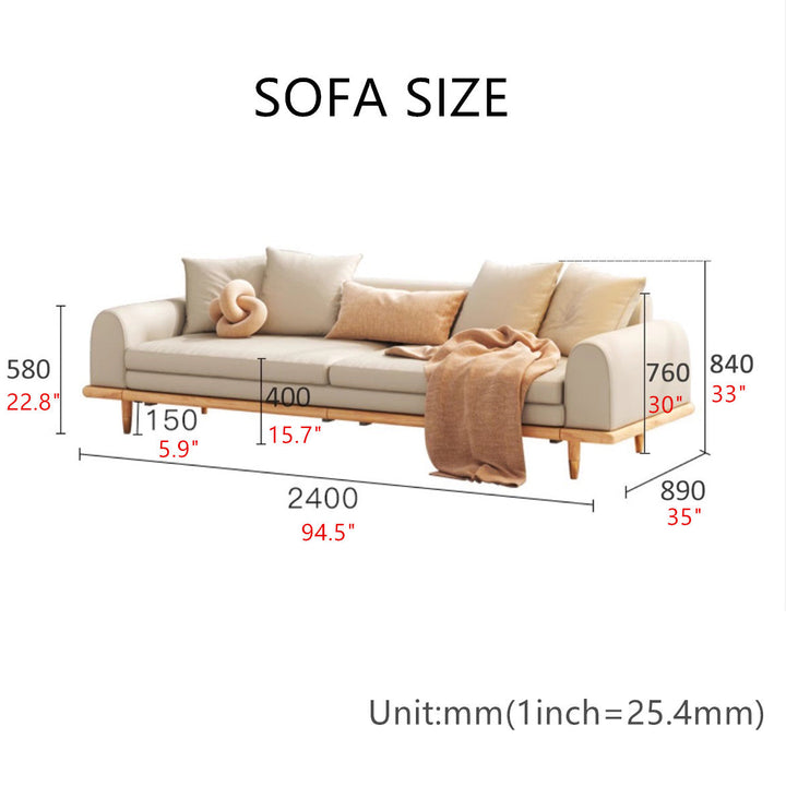 Japandi Minimalism Solid Wood Sofa Bed SOFA BED