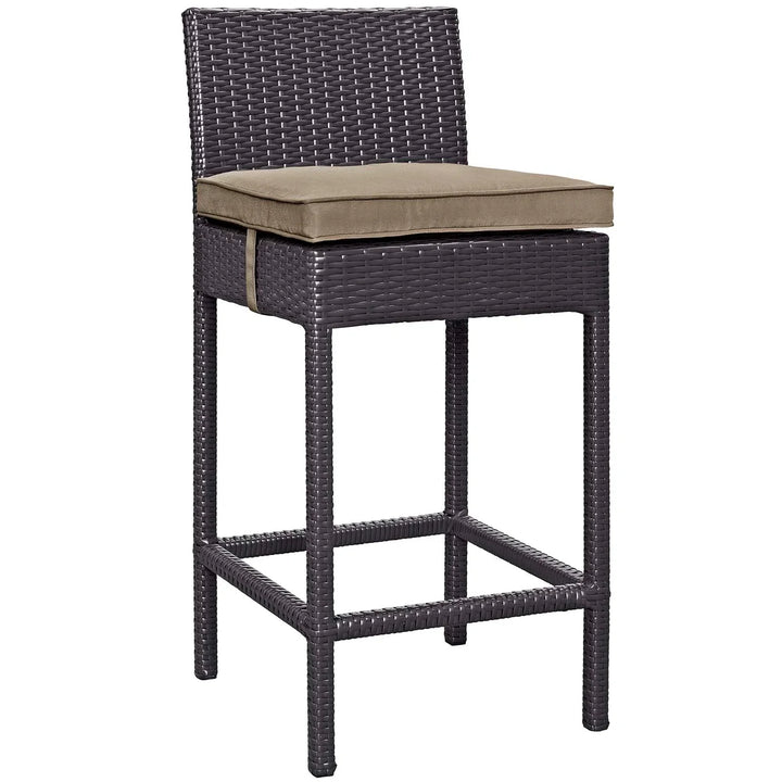 Lomeo Outdoor Patio Bar Sets 4 Chairs and 1 Table (Dark Brown)