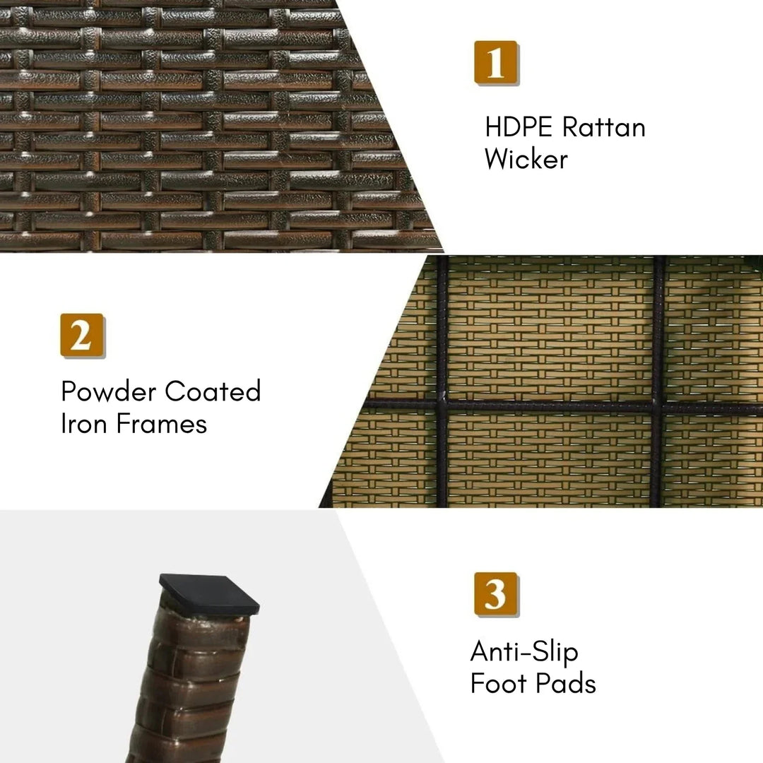 Ayotunde Outdoor Rattan Wicker Foldable Table