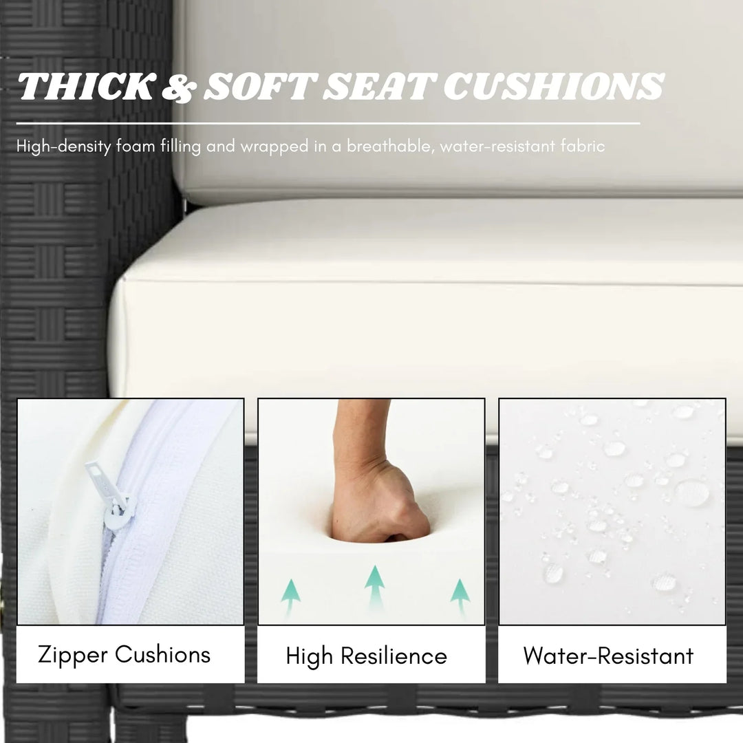 Lupe 7-Piece Outdoor Rattan Wicker Bar Set with Glass Top Table