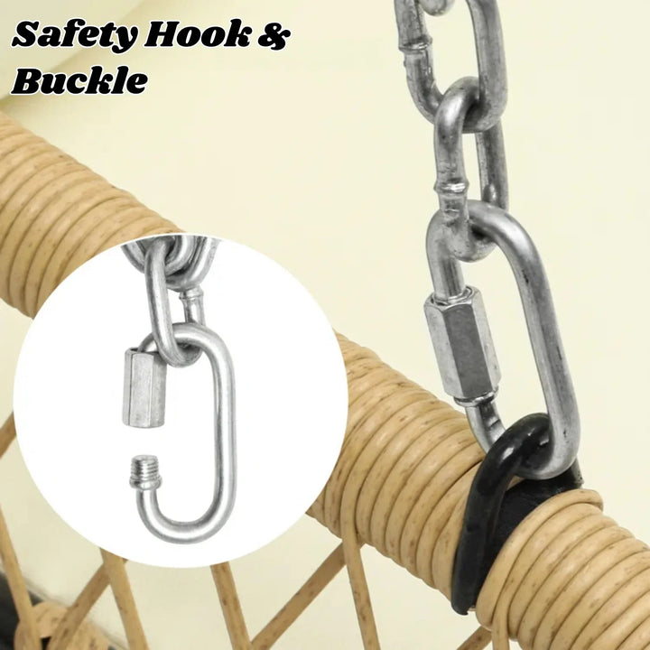 Muna Outdoor Beige Rattan Wicker Two Seater Sofa Swing