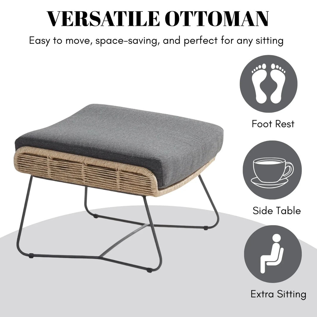 Lamees Outdoor All-Weather Rope Footstool