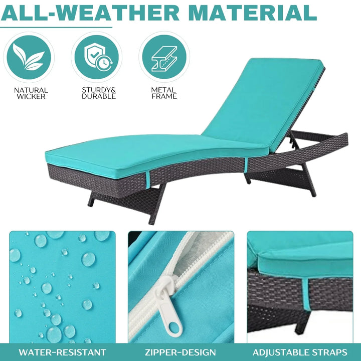 Aleida Outdoor Rattan Wicker Chaise Lounger For Poolside