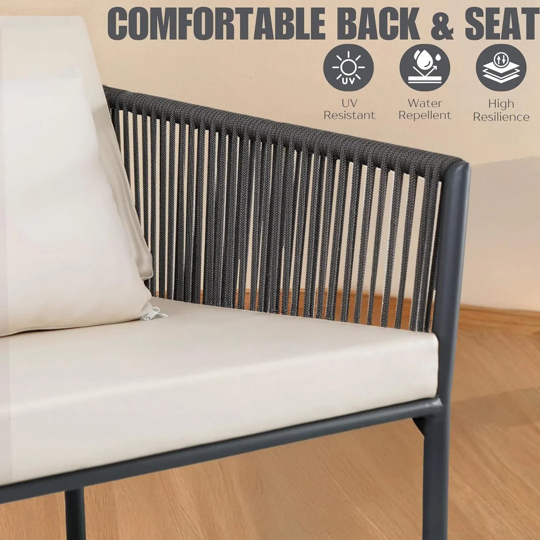 Pranavi Outdoor 4 Seater Rope Sofa Set