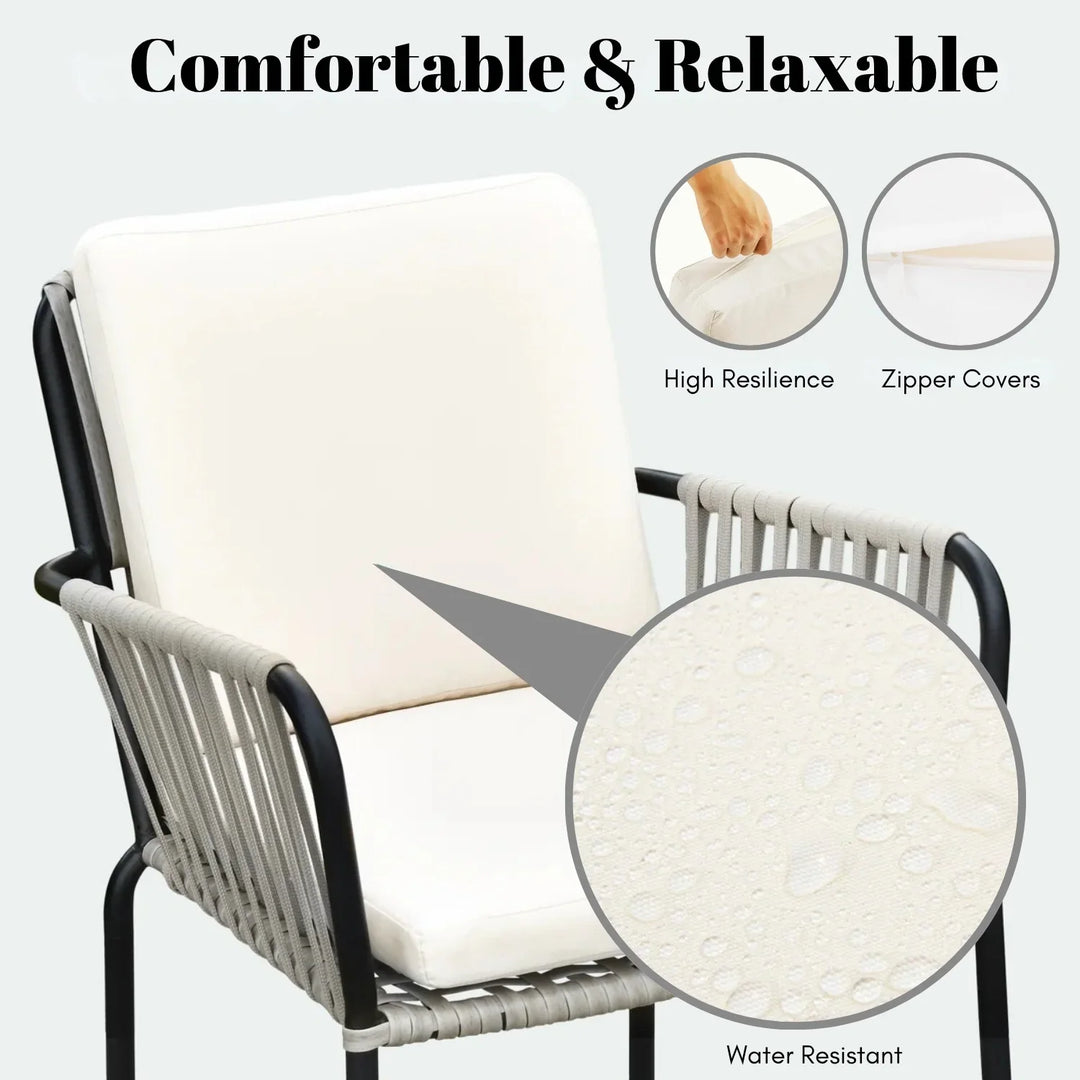 Sakshi 2-Piece Outdoor Rope Patio Dining Chairs