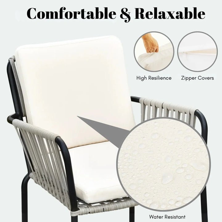 Sakshi 2-Piece Outdoor Rope Patio Dining Chairs