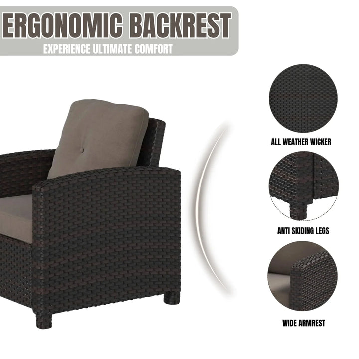 Harper 1-Piece Outdoor Wicker Single Seater Sofa