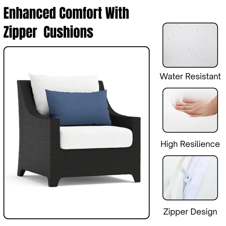 Saba All Weather Outdoor Wicker Garden L-Shape Sectional Conversation Set