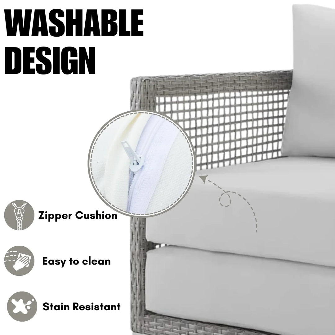 Charmi Outdoor Wicker Woven 6 Pieces Sectional Patio Furniture Set